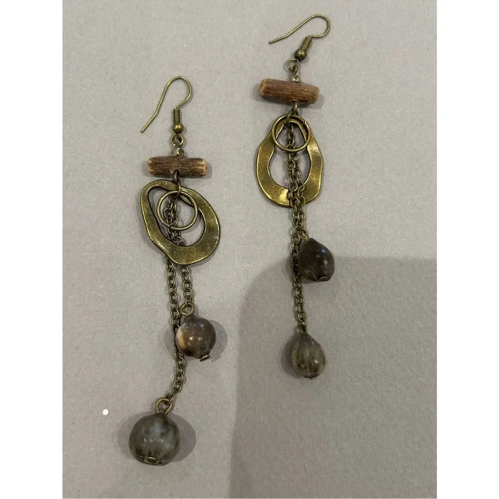 Boho Brass Drop Earrings A1661